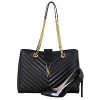 Saint Laurent Chevron Shopping Tote