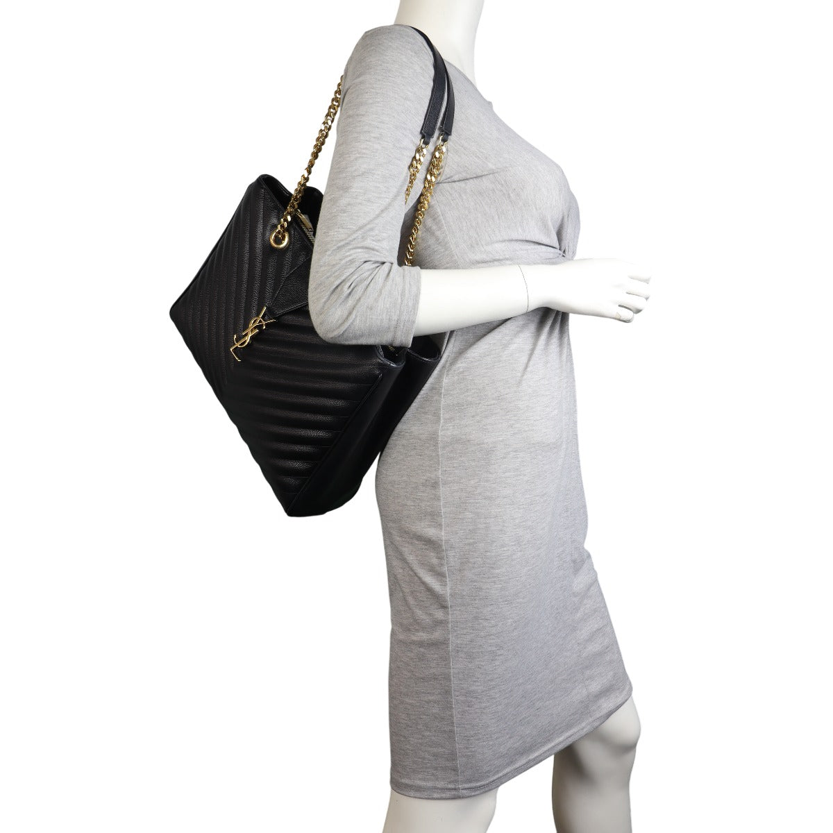 Saint Laurent Chevron Shopping Tote