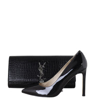 Saint Laurent Kate Tassel Clutch Croc-Embossed