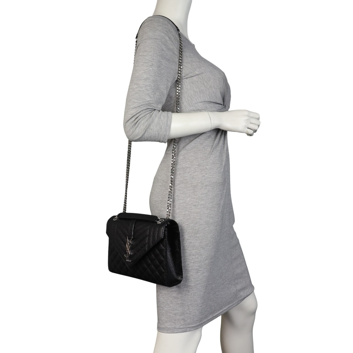 Saint Laurent Monogram Mix Matelasse Envelope Chain Bag Medium