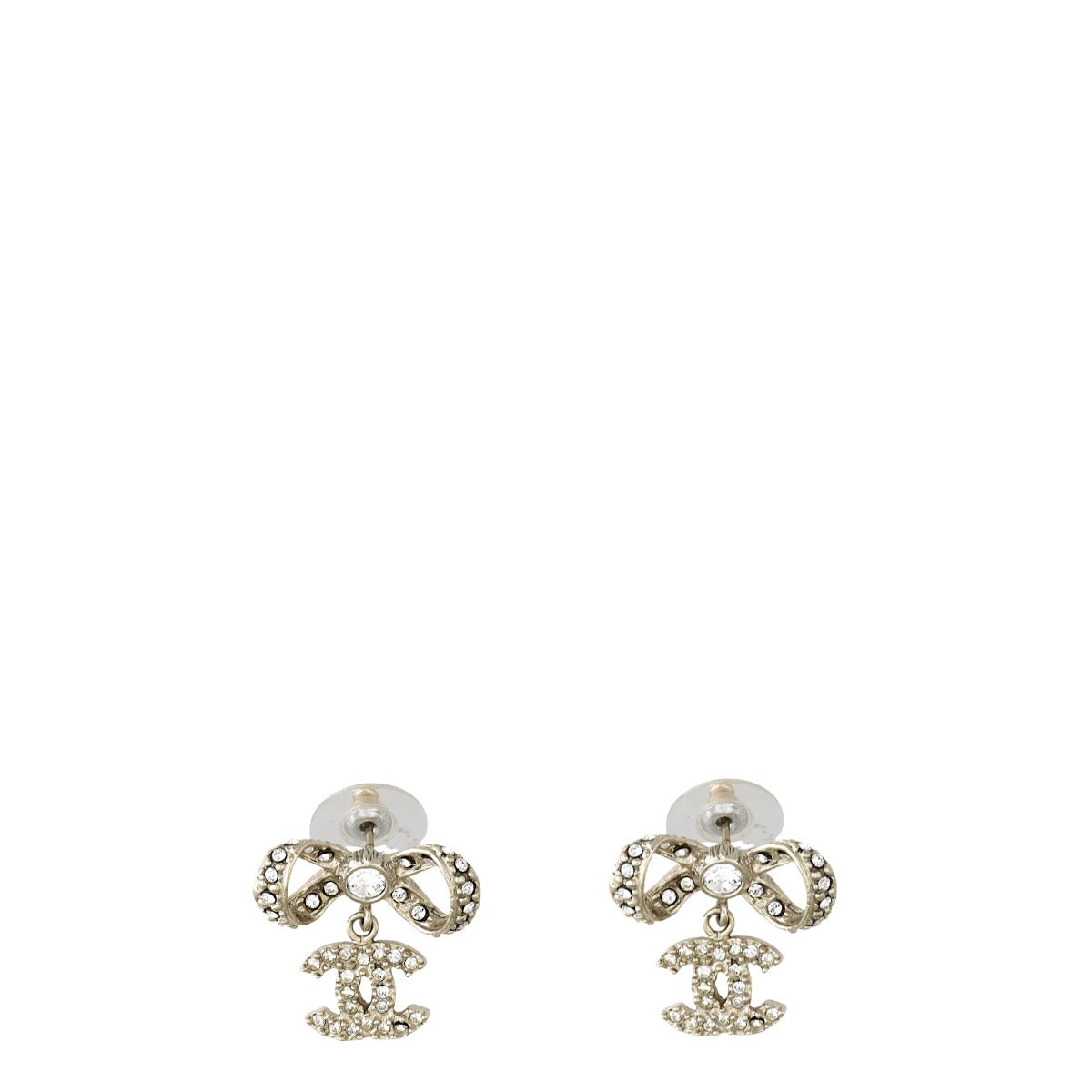 Cc Shell Crystal Drop Chanel CC Bow Crystal Drop Earrings – Luxe.It.Fwd