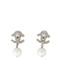 Chanel CC Pearl Drop Earrings