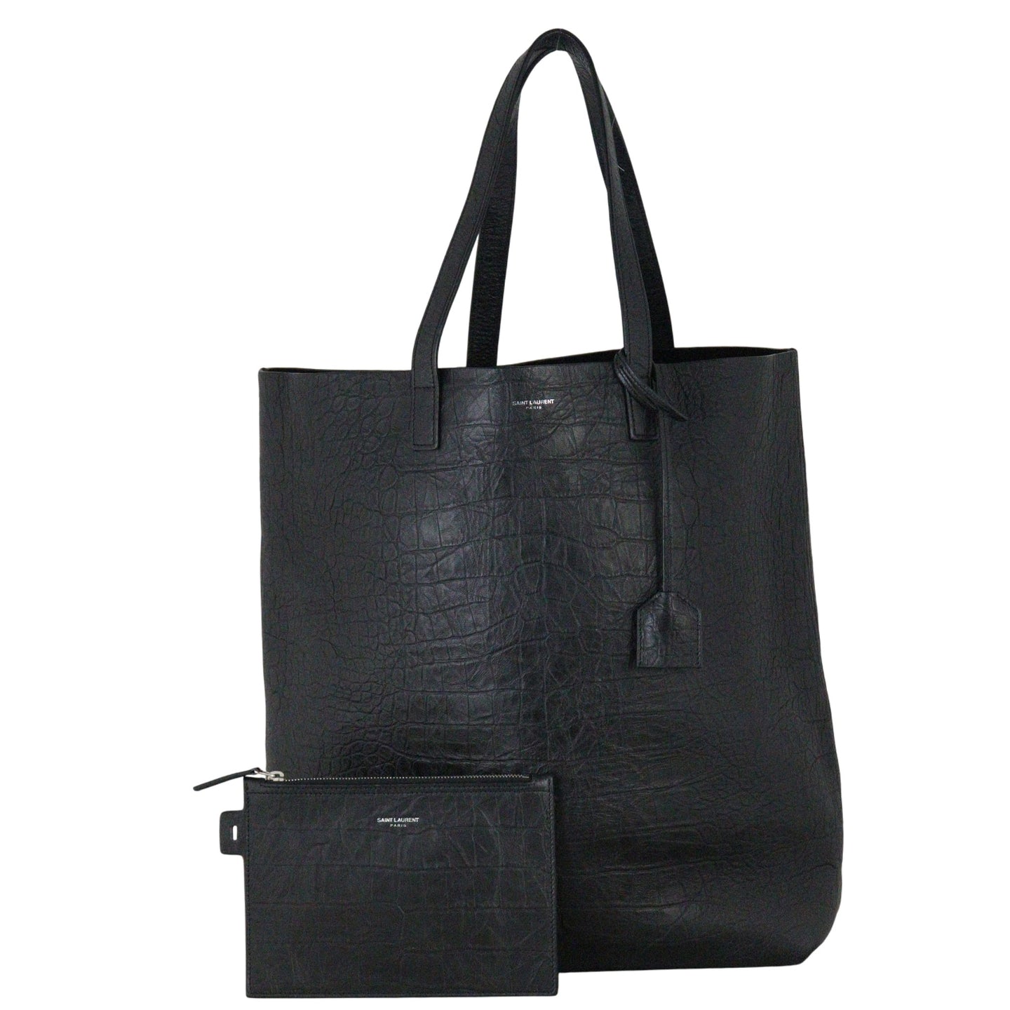 Saint Laurent Shopping Tote Croc Embossed