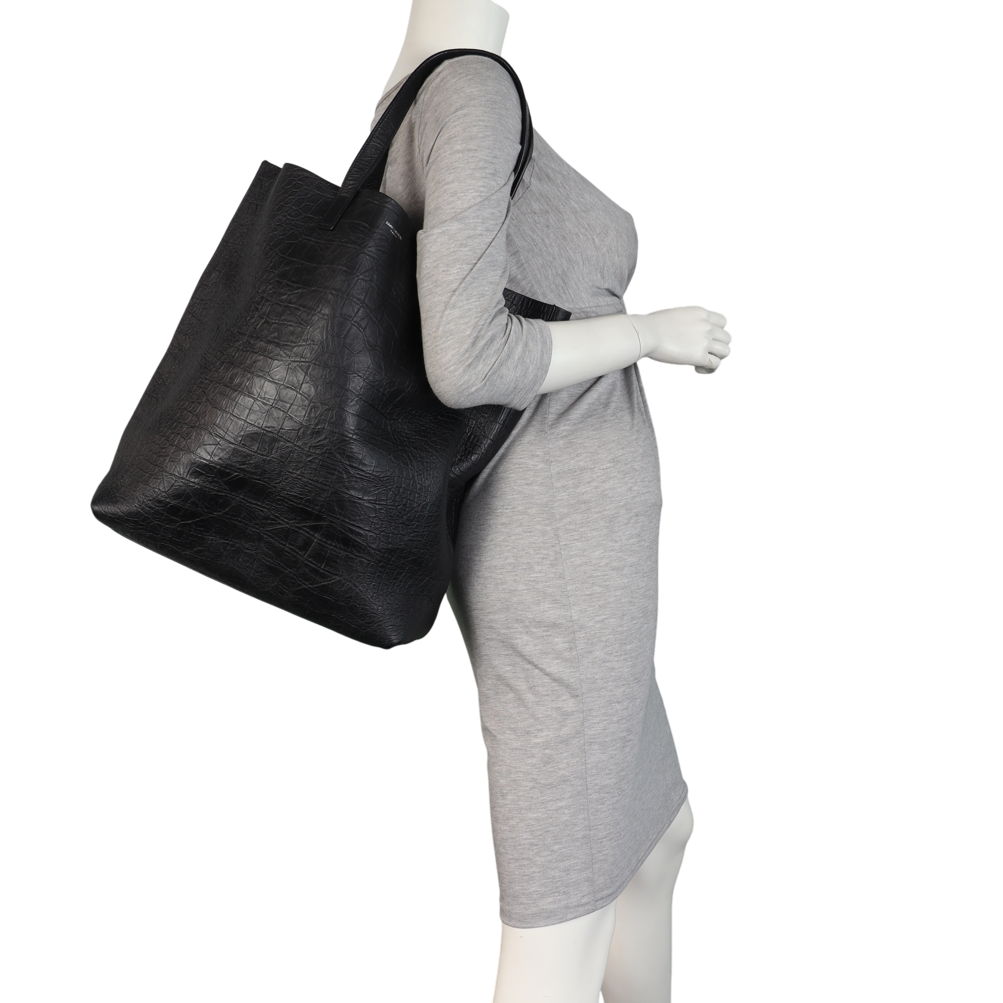 Saint Laurent Shopping Tote Croc Embossed