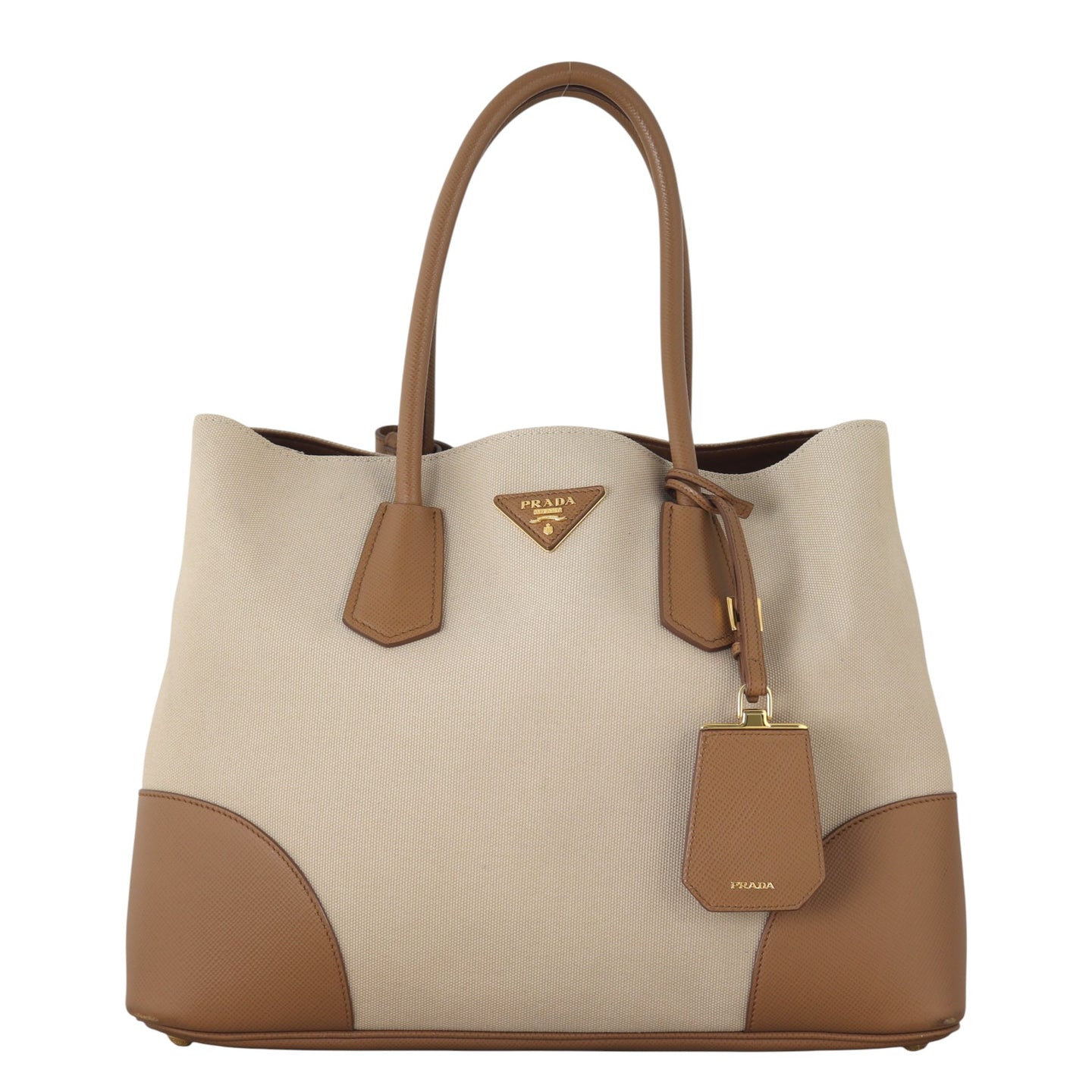 Prada Saffiano Cuir & Canapa Double Bag