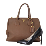 Prada Vitello Daino Double Zip Tote