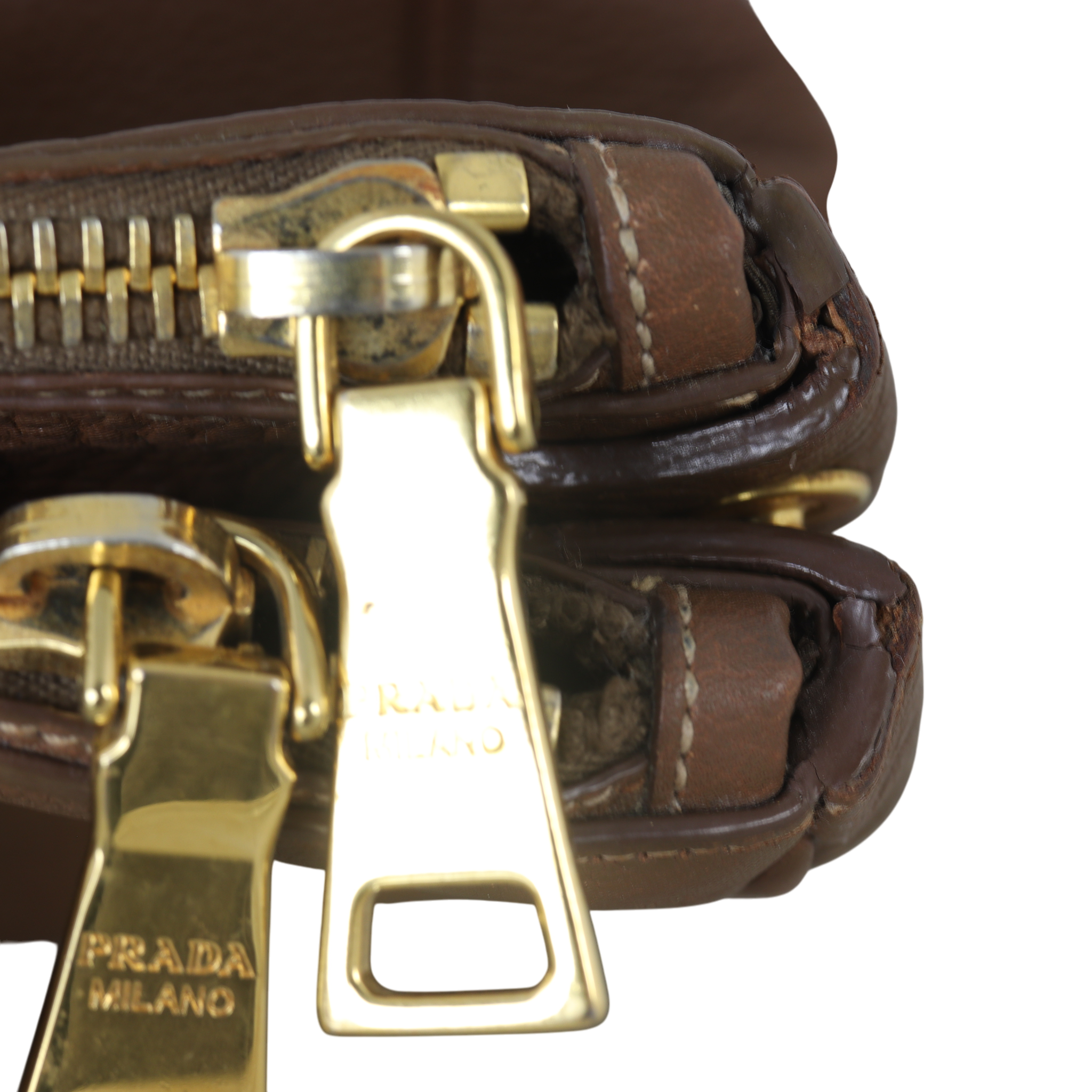 Prada Vitello Daino Double Zip Tote