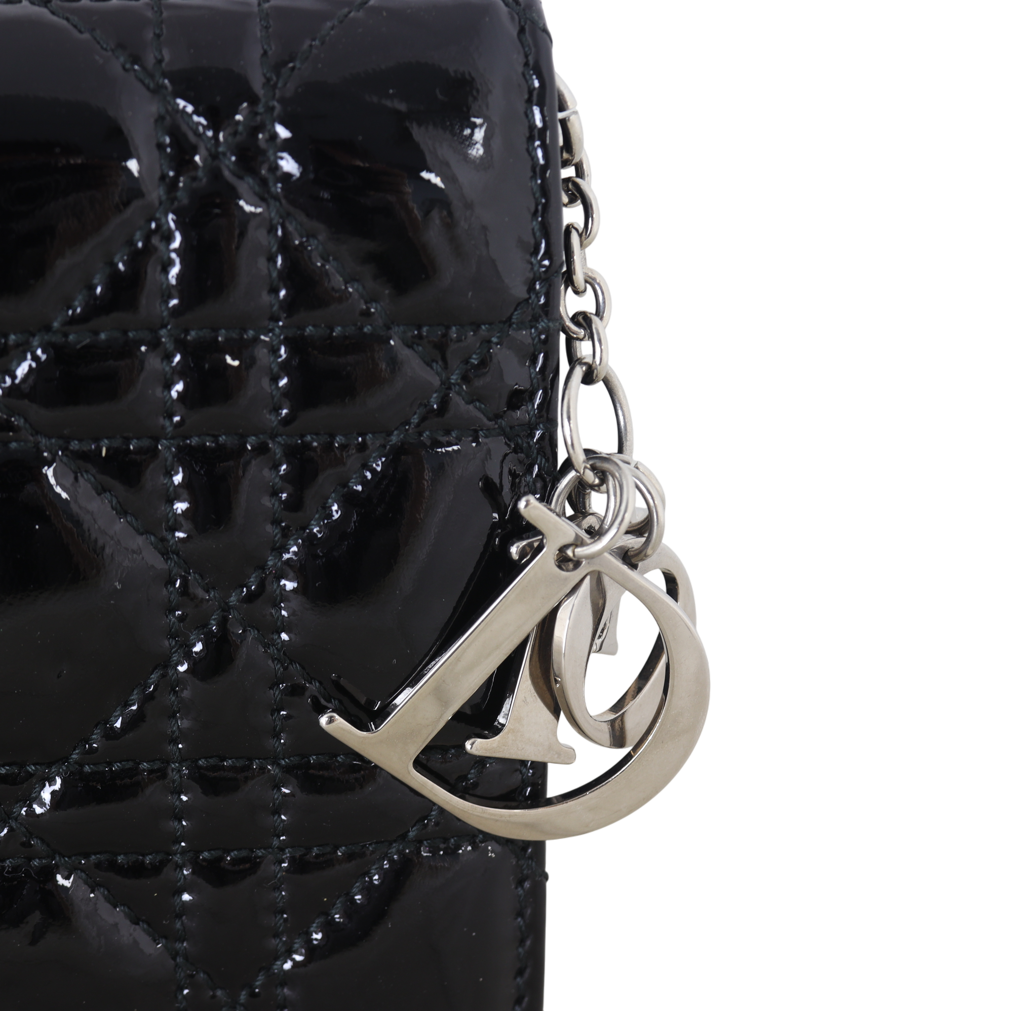 Dior Lady Dior Chain Wallet Patent