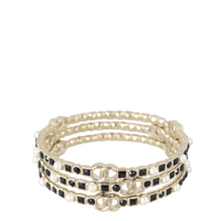 Chanel CC Crystal Pearl Bangle Trio