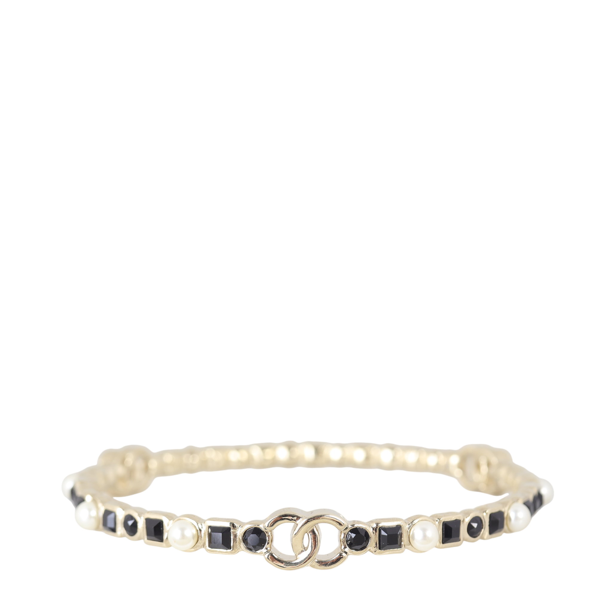 Chanel CC Crystal Pearl Bangle Trio