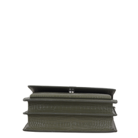 Saint Laurent Sunset Medium Croc-Embossed