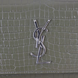 Saint Laurent Sunset Medium Croc-Embossed