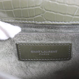 Saint Laurent Sunset Medium Croc-Embossed