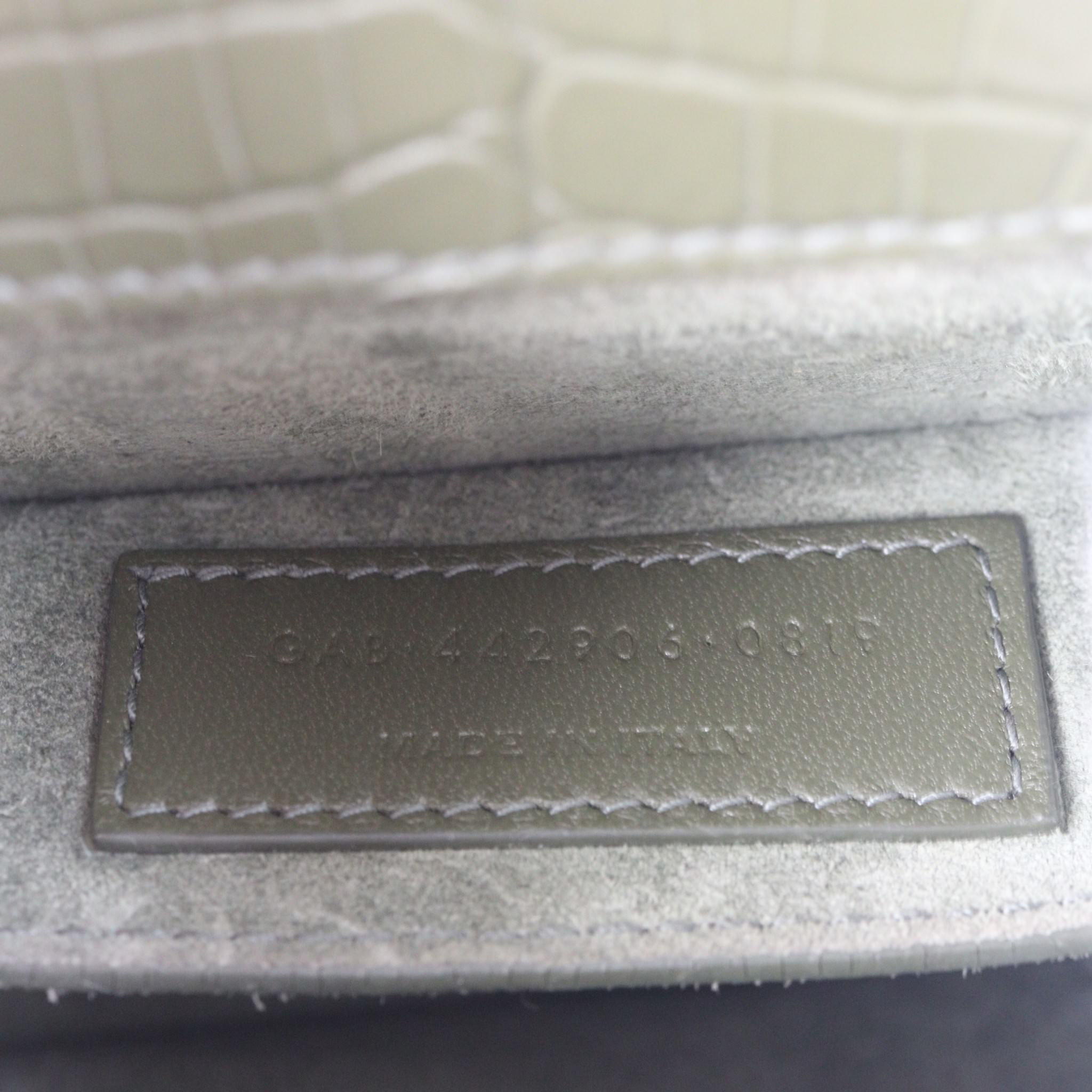 Saint Laurent Sunset Medium Croc-Embossed