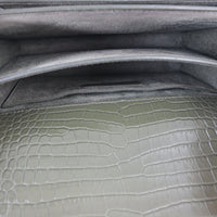 Saint Laurent Sunset Medium Croc-Embossed