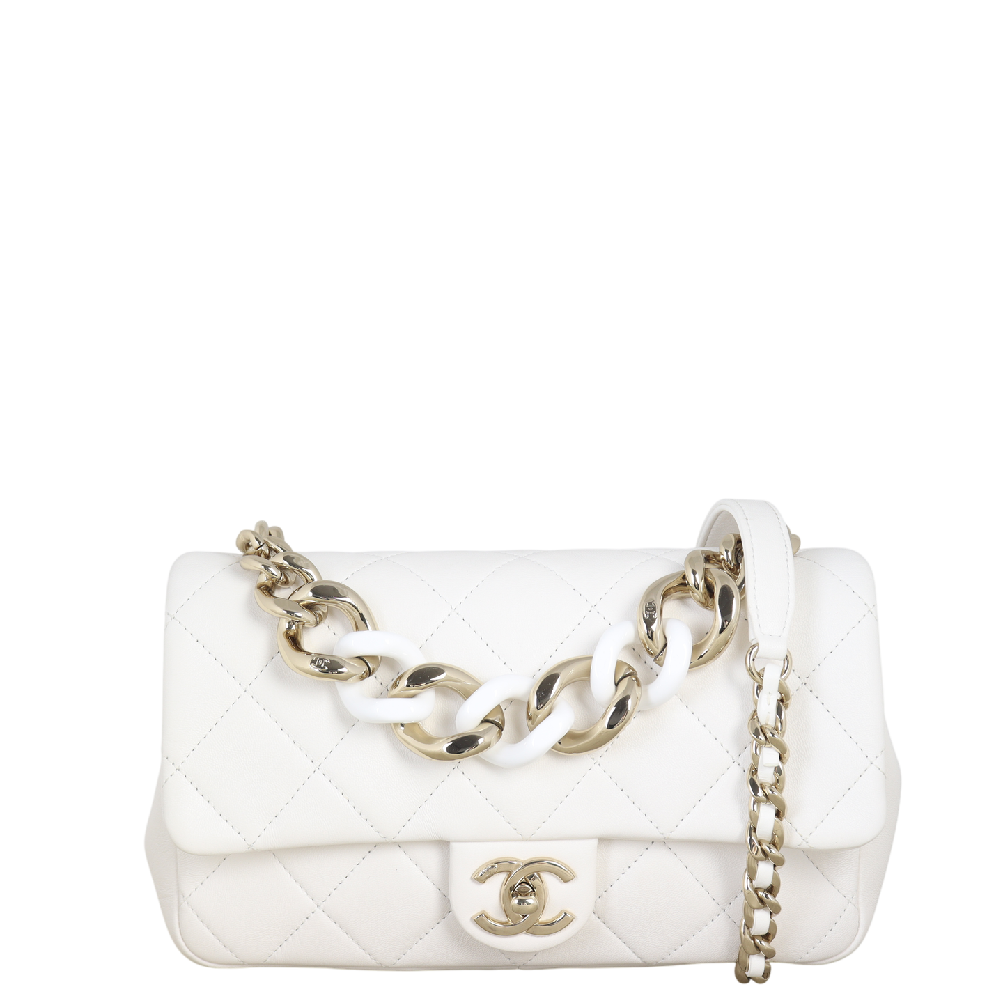 Chanel Elegant Plexi Double Chain Flap Bag