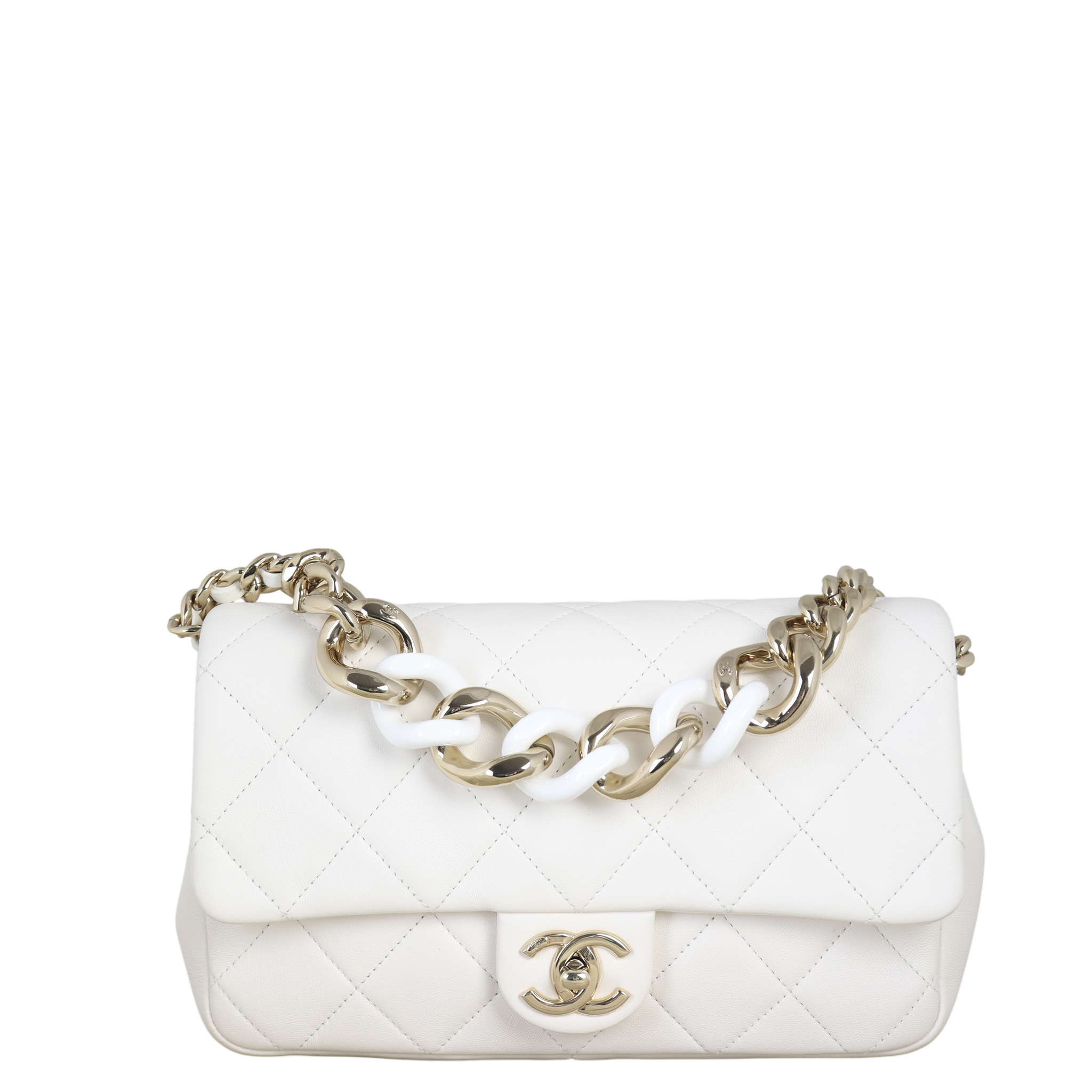 Chanel Elegant Plexi Double Chain Flap Bag