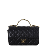 Chanel CC Flap Mini Rectangular Logo Top Handle Bag Lambskin
