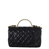 Chanel CC Flap Mini Rectangular Logo Top Handle Bag Lambskin
