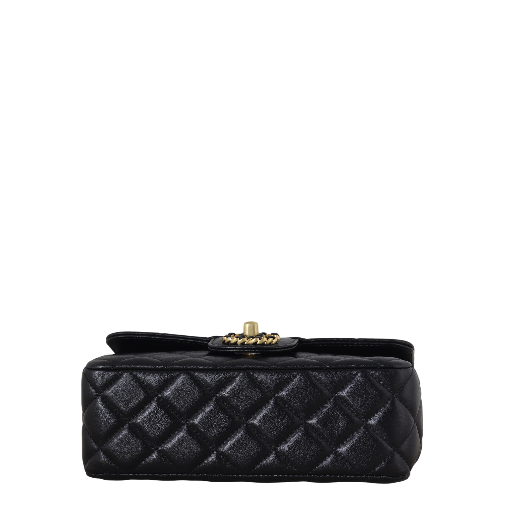 Chanel CC Flap Mini Rectangular Logo Top Handle Bag Lambskin