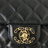 Chanel CC Flap Mini Rectangular Logo Top Handle Bag Lambskin