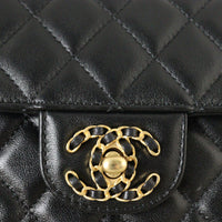 Chanel CC Flap Mini Rectangular Logo Top Handle Bag Lambskin