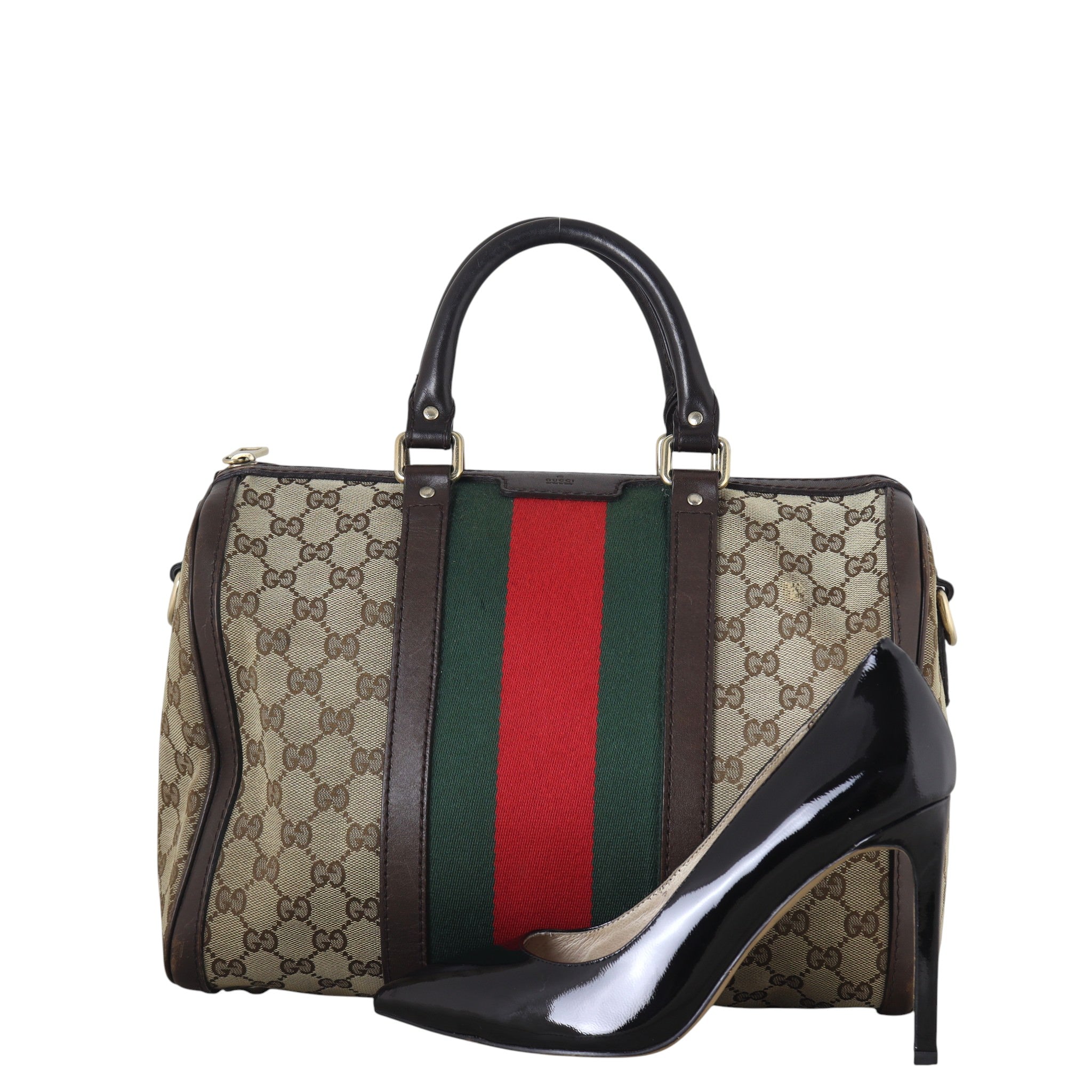 Gucci Vintage Web Original GG Boston Bag Medium