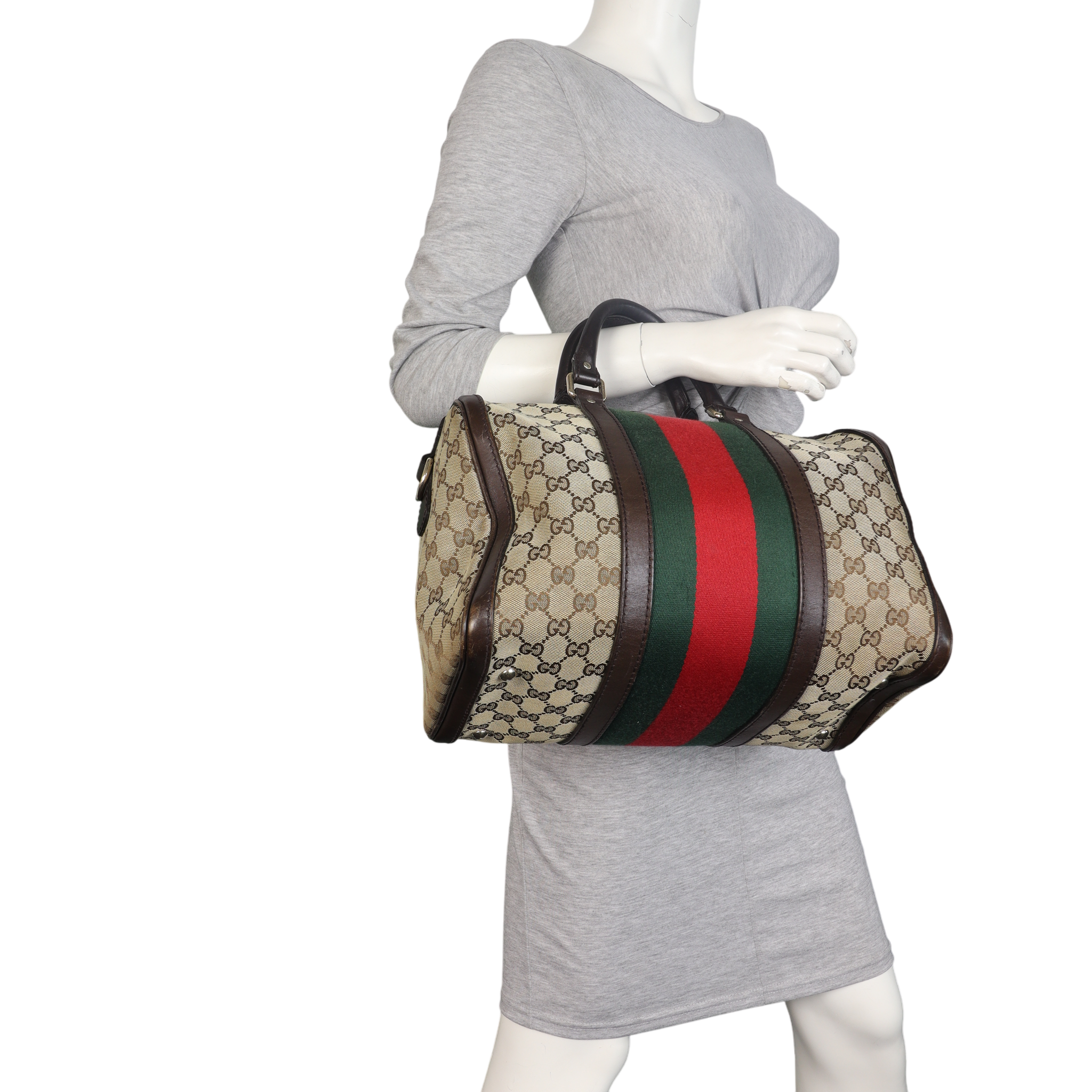 Gucci Vintage Web Original GG Boston Bag Medium