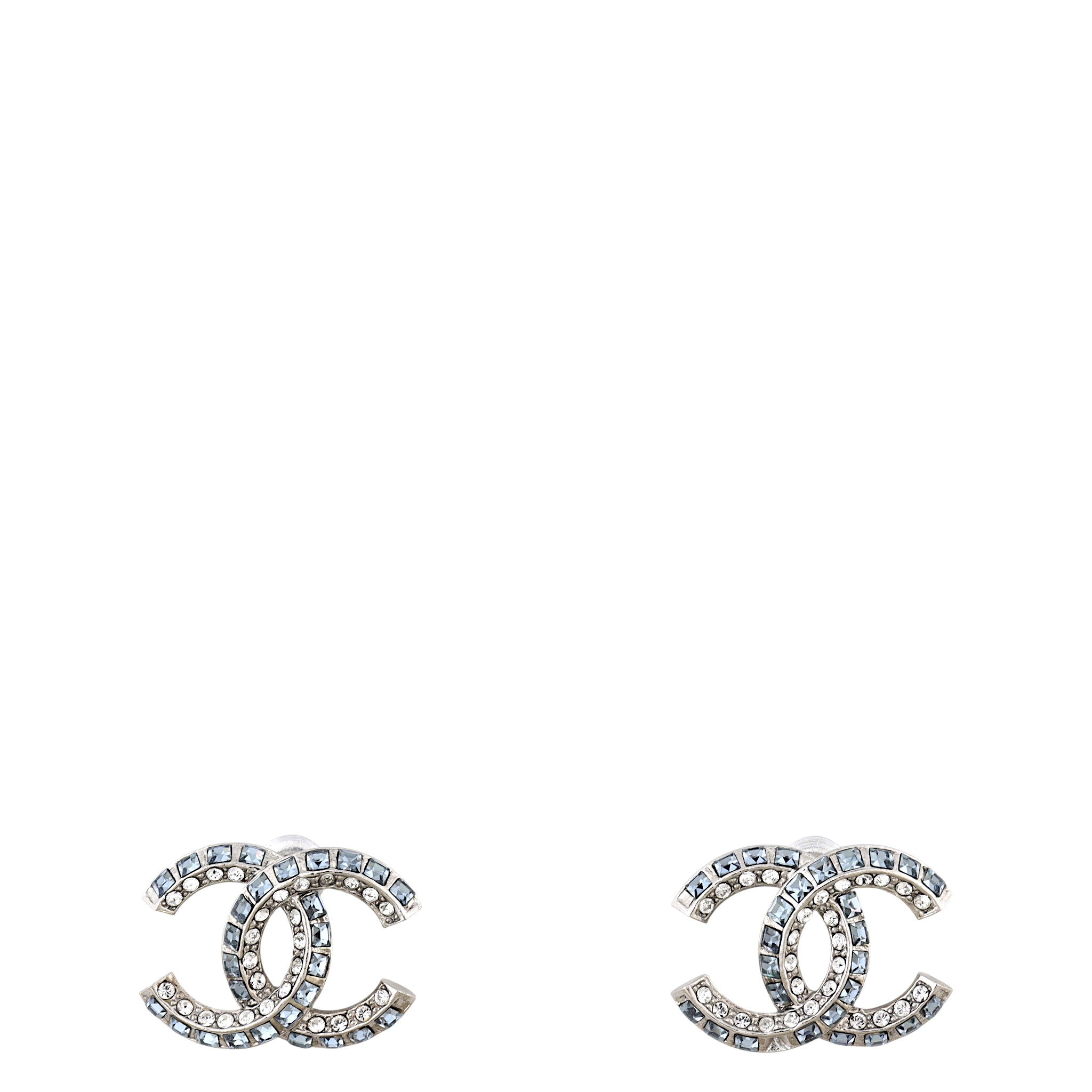 Chanel Baguette Crystal CC Earrings