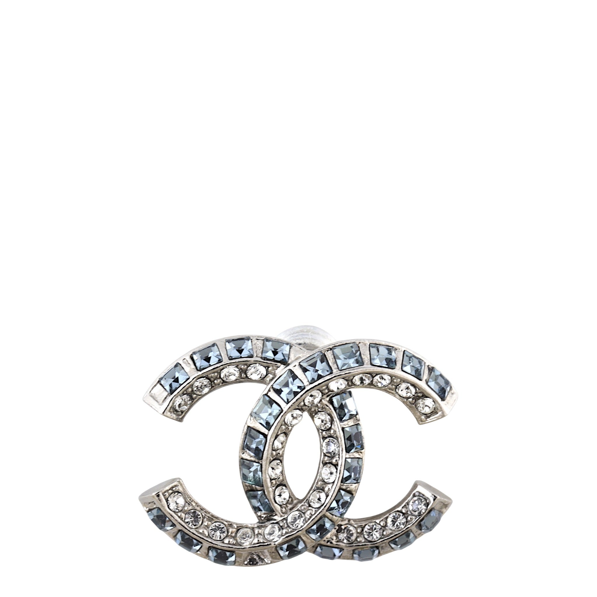 Chanel Baguette Crystal CC Earrings