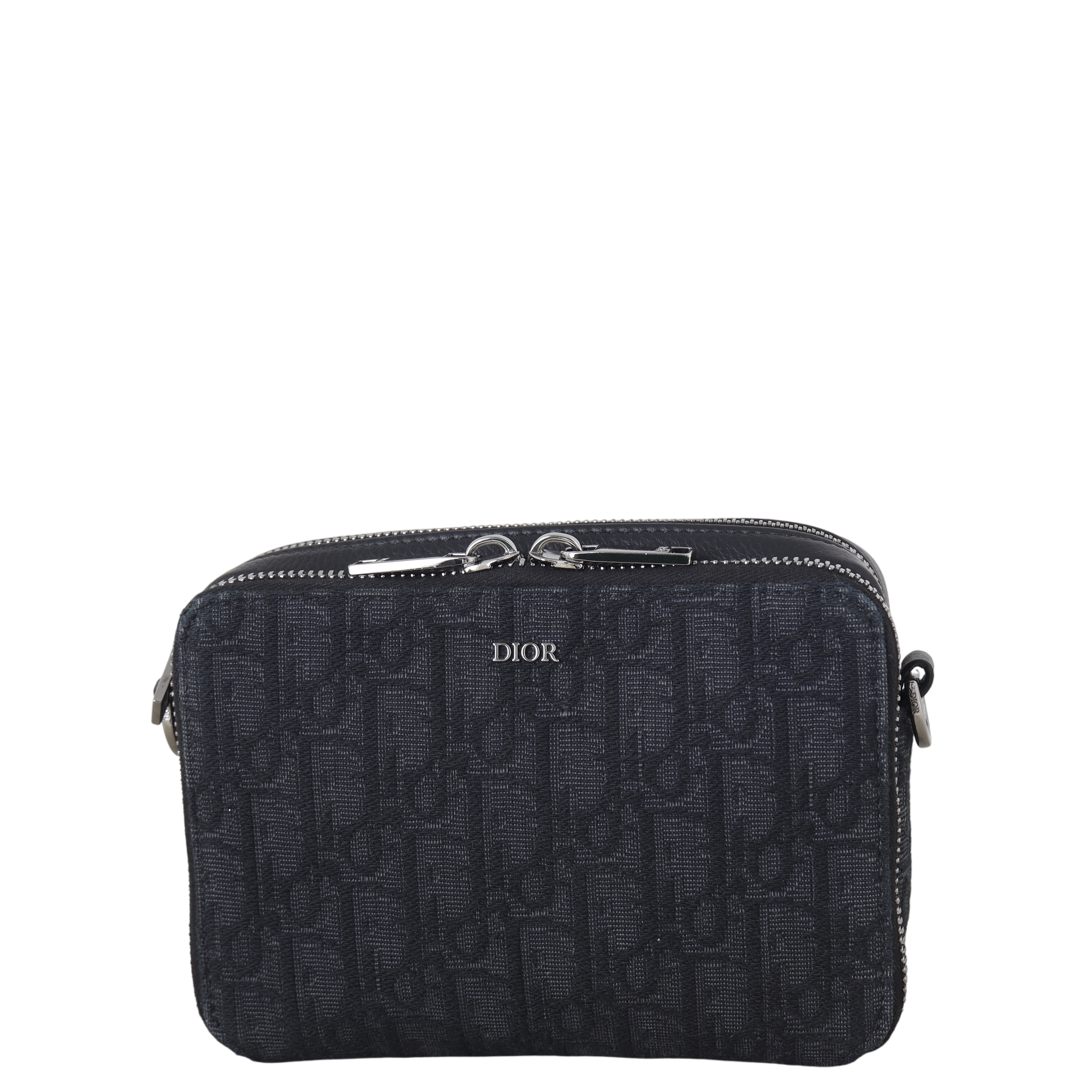 Dior Double Zip Pouch with Strap Oblique