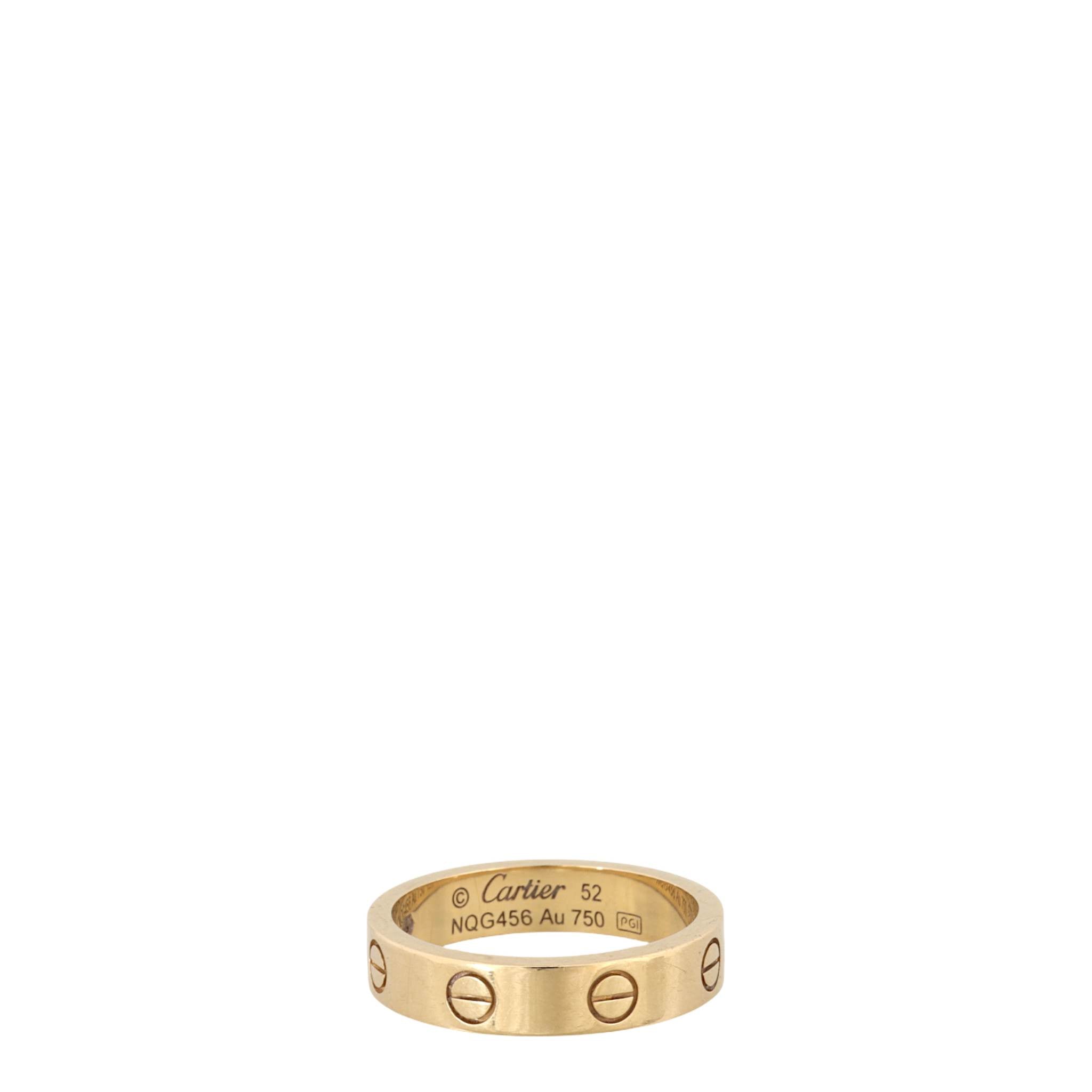 Cartier Love Ring Small 18k Yellow Gold 1 Diamond