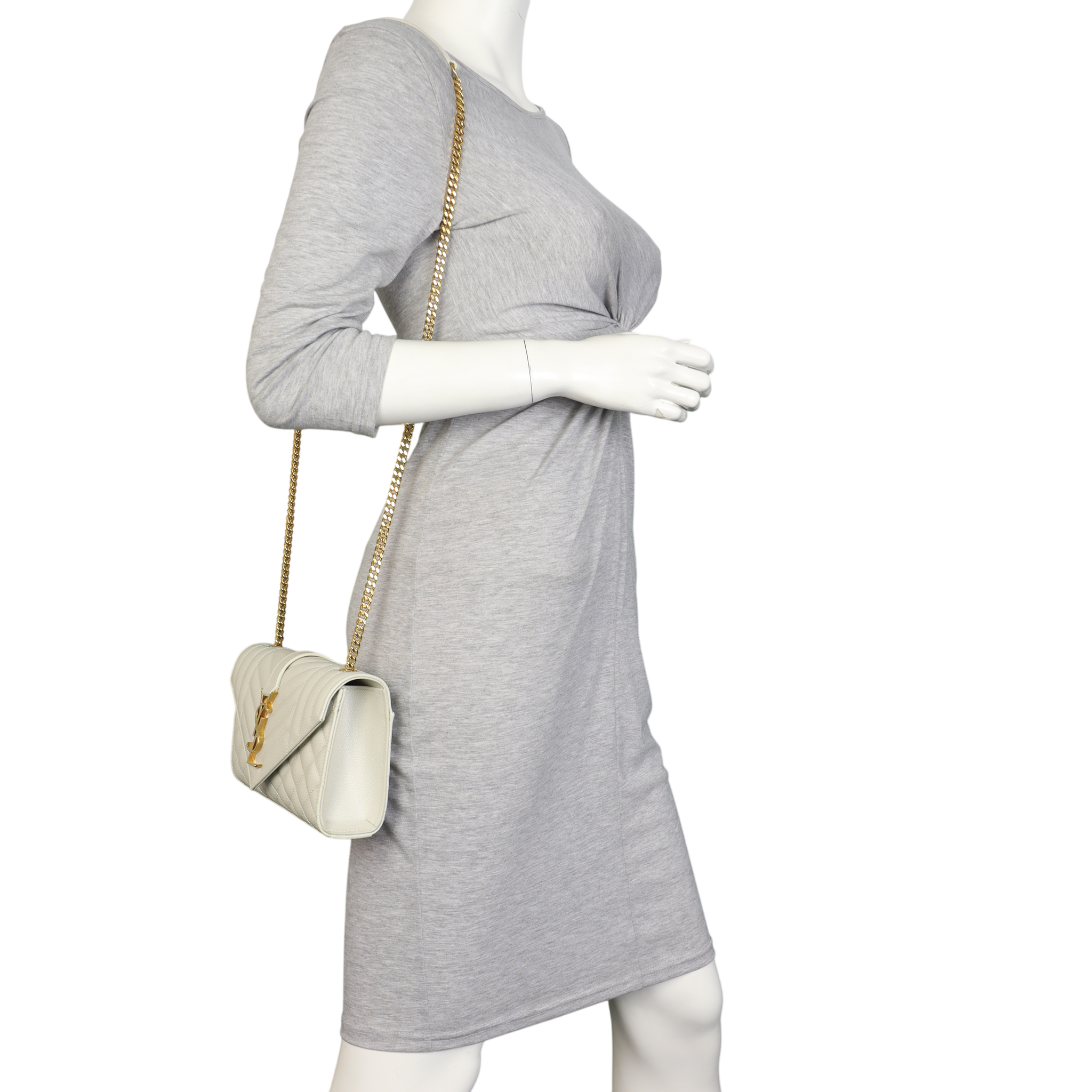 Saint Laurent Monogram Mix Matelasse Envelope Chain Bag Small