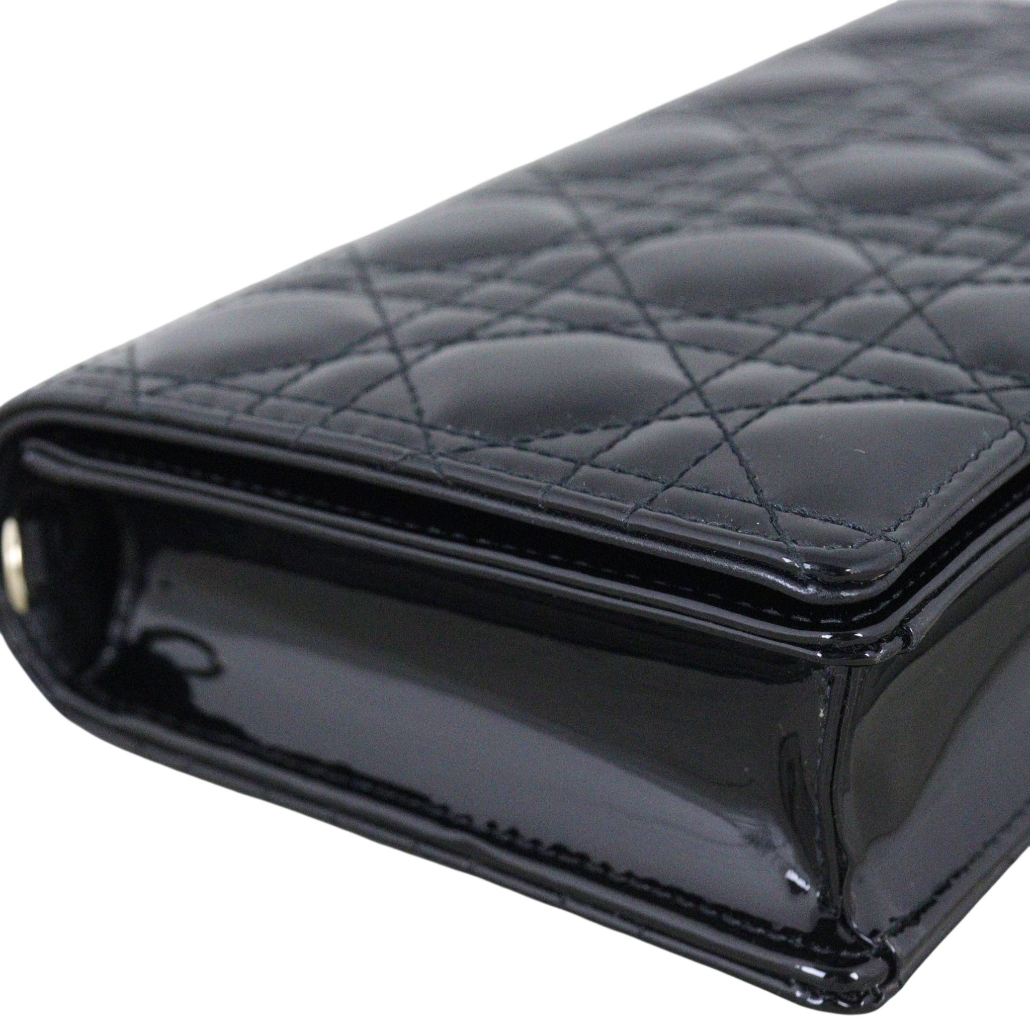 Dior Lady Dior Patent Cannage Pouch