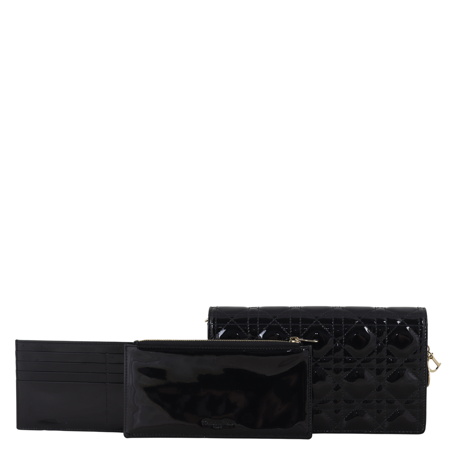 Dior Lady Dior Patent Cannage Pouch