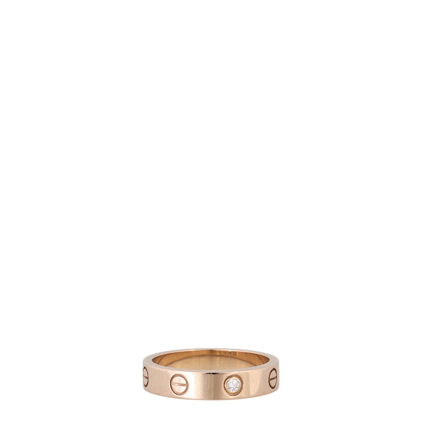 Cartier Love Ring Small 18k Rose Gold 1 Diamond