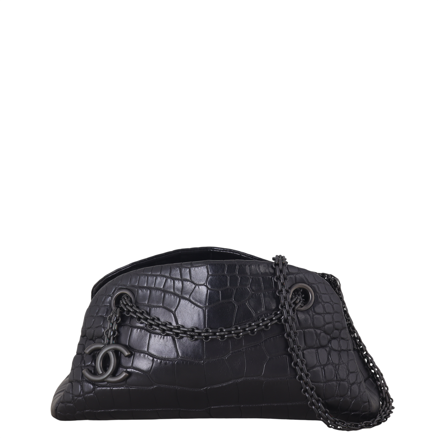 Chanel Just Mademoiselle Bowler Bag Croc Embossed Mini