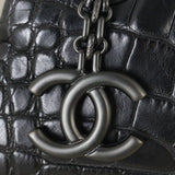 Chanel Just Mademoiselle Bowler Bag Croc Embossed Mini