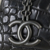 Chanel Just Mademoiselle Bowler Bag Croc Embossed Mini
