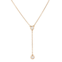 Tiffany & Co Elsa Peretti Diamonds by the Yard 18k Rose Gold Diamond Drop Necklace