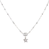 Gucci Double G Flora Diamond 18k White Gold Necklace