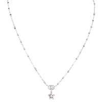 Gucci Double G Flora Diamond 18k White Gold Necklace