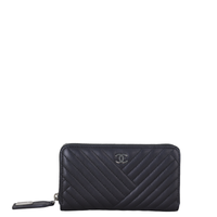 Chanel Chevron Zipped Wallet