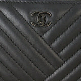 Chanel Chevron Zipped Wallet