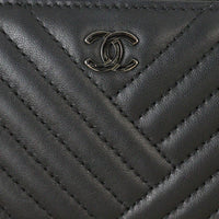 Chanel Chevron Zipped Wallet