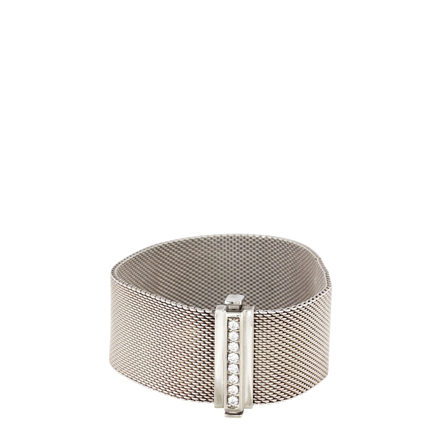 Tiffany & Co Somerset Diamond Sterling Silver Mesh Bracelet