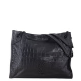 Saint Laurent Niki Tote Medium Croc Embossed