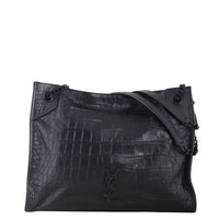 Saint Laurent Niki Tote Medium Croc Embossed