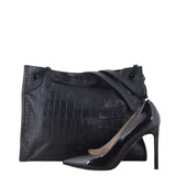 Saint Laurent Niki Tote Medium Croc Embossed