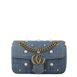 Gucci GG Marmont Matelasse Small Shoulder Bag Pearl Studded